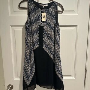 Max Studio Black and White Swirl Mini Dress